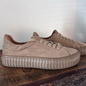 Rocket Dog Beige Suede Platform Sneakers